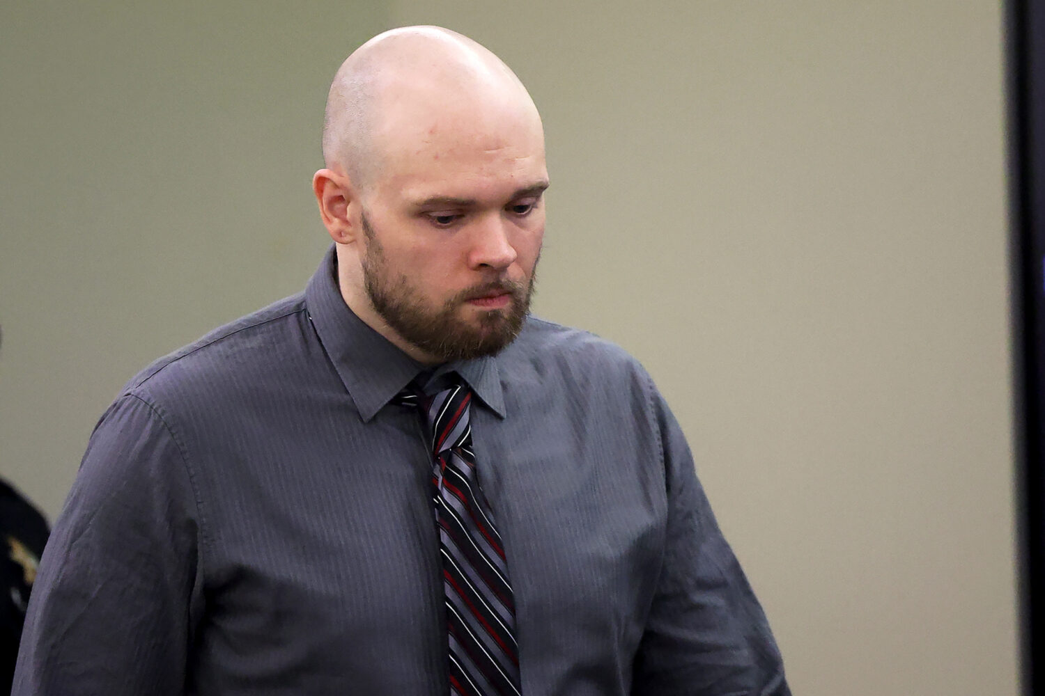 Defendant Tanner Horner enters the courtroom for closing arguments during the punishment phase of h...