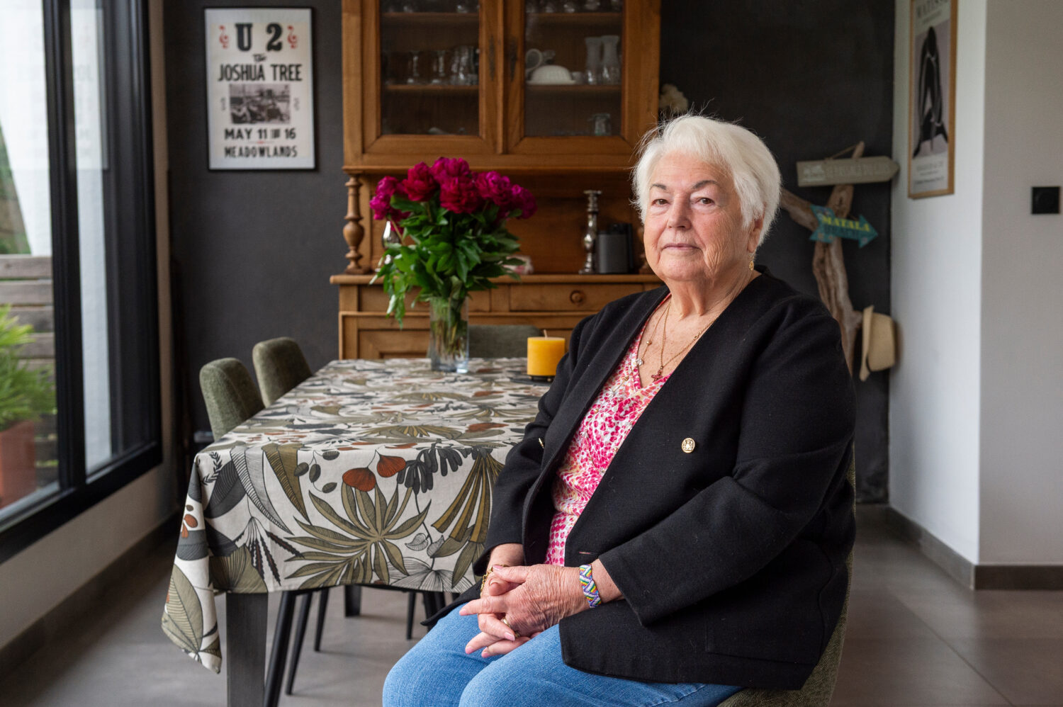 Marie-Therese Ross-Mahe, an 85-year-old French widow of a U.S. military veteran, poses in Orvault, ...