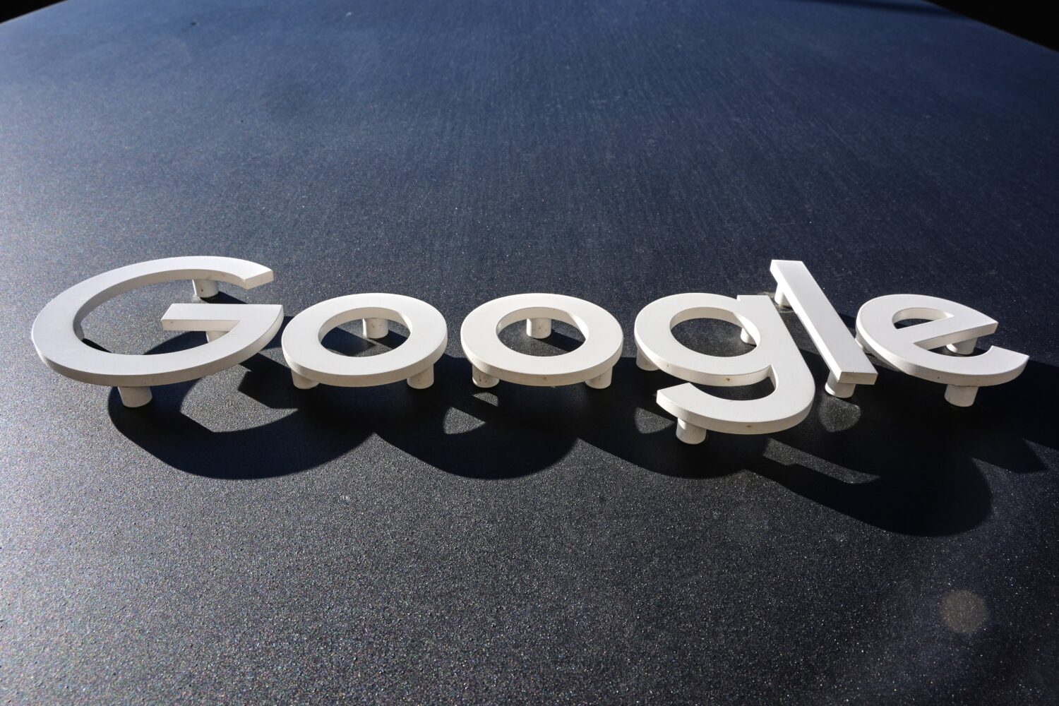 FILE - The Google logo is seen on a building in New York, Oct. 27, 2025. (AP Photo/Gene J. Puskar, ...