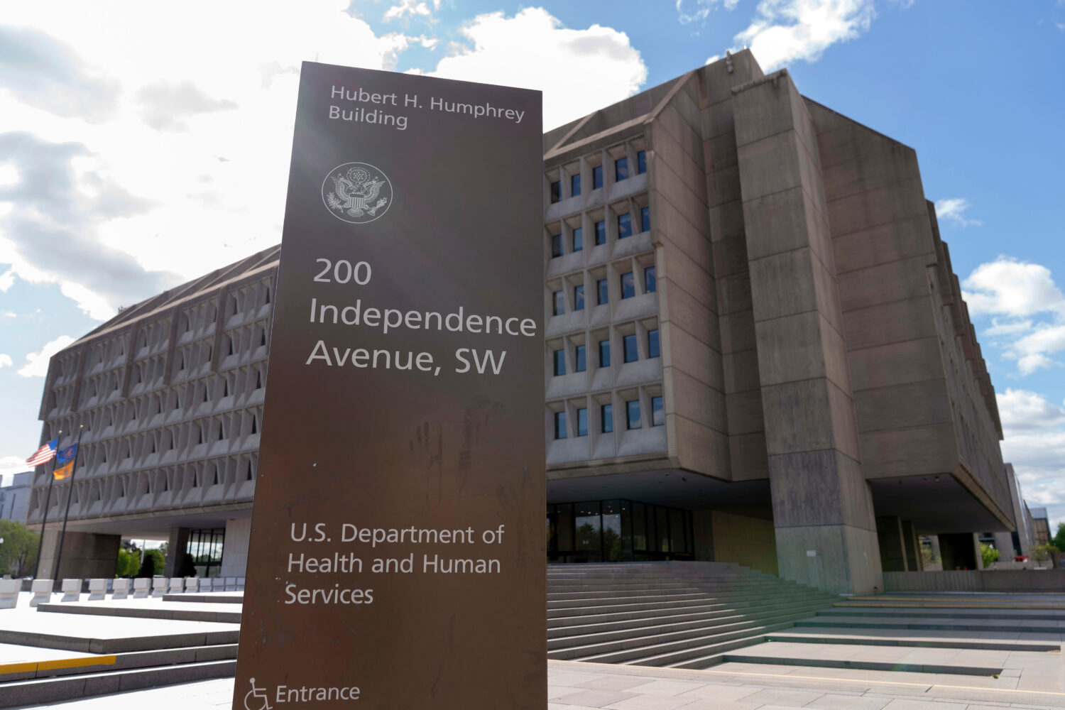FILE - The Department of Health and Human Services building is seen in Washington, April 16, 2025. ...