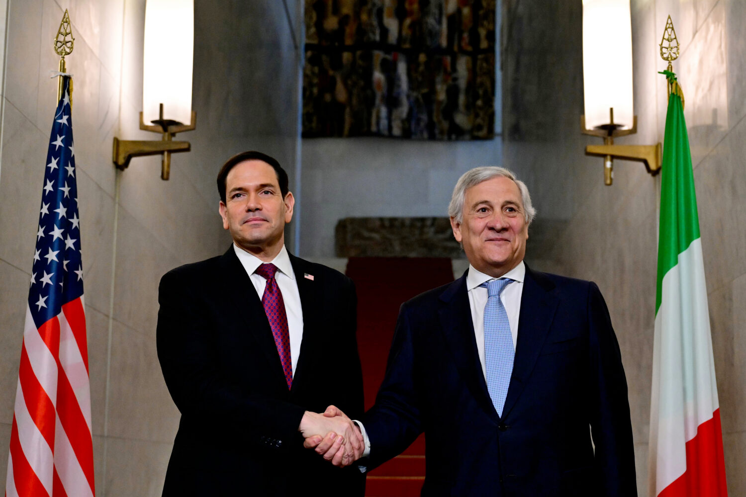 US Secretary of State Marco Rubio meets Italian Foreign Minister Antonio Tajani during his two-day ...