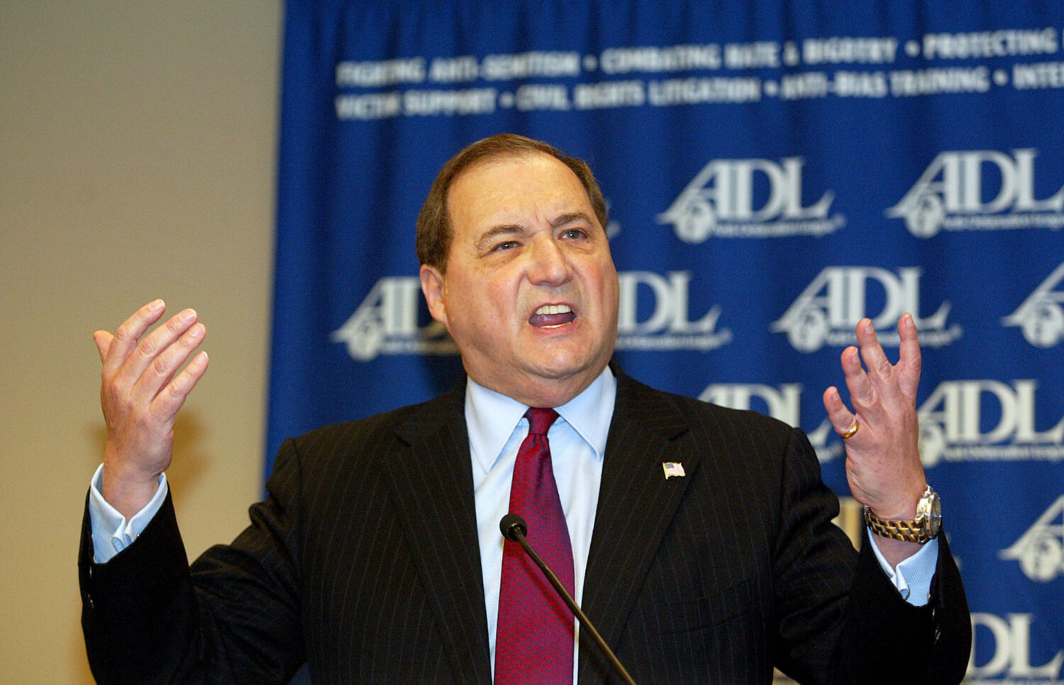 FILE - In this Feb. 25, 2004 file photo, Abe Foxman, national director of the Anti-Defamation Leagu...