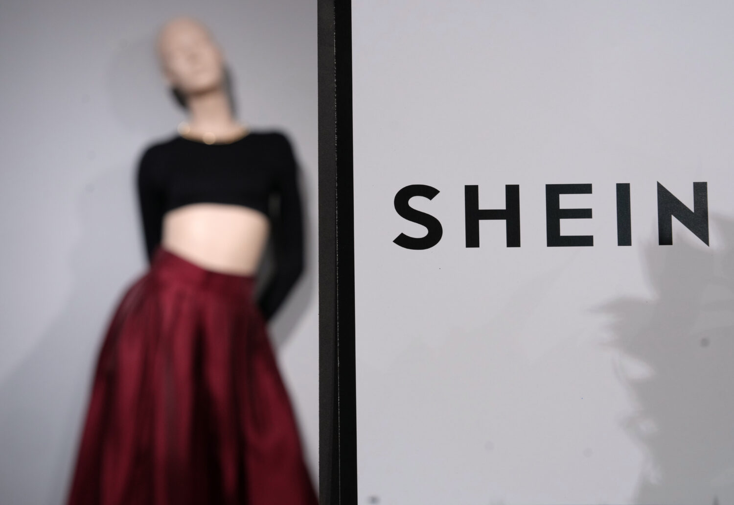 FILE - Clothes by Chinese company Shein are seen in the BHV (Bazar de l'Hotel de Ville) department ...
