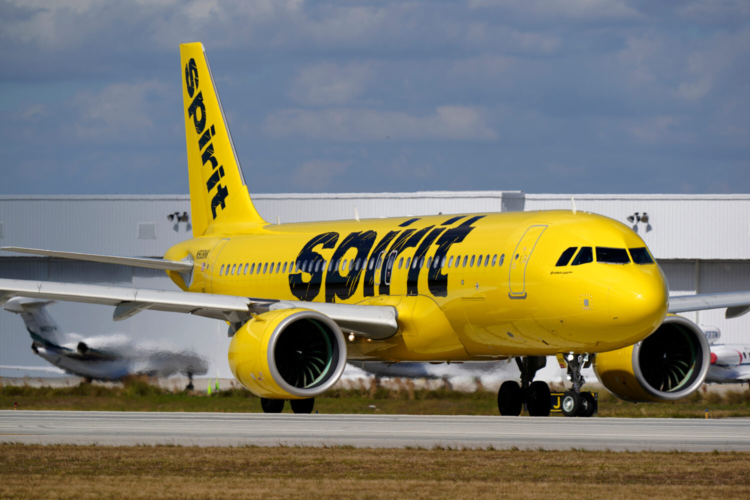 FILE - A Spirit Airlines Airbus A320 prepares to take off from Fort Lauderdale-Hollywood Internatio...