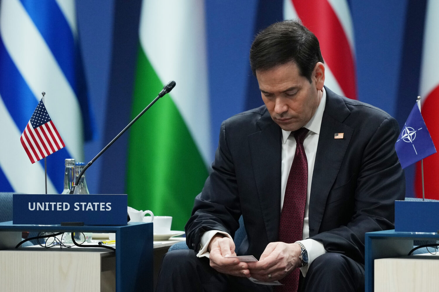 United States Secretary of State Marco Rubio attends a meeting of the North Atlantic Council in NAT...