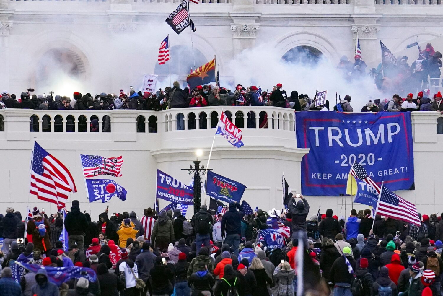 FILE - Rioters storm the West Front of the U.S. Capitol Jan. 6, 2021, in Washington. (AP Photo/John...