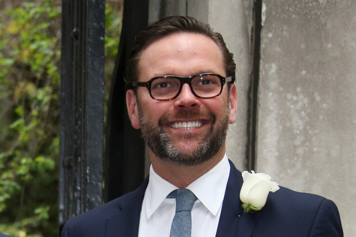 FILE - James Murdoch arrives at St Bride's Church for the celebration ceremony of the wedding of Ru...