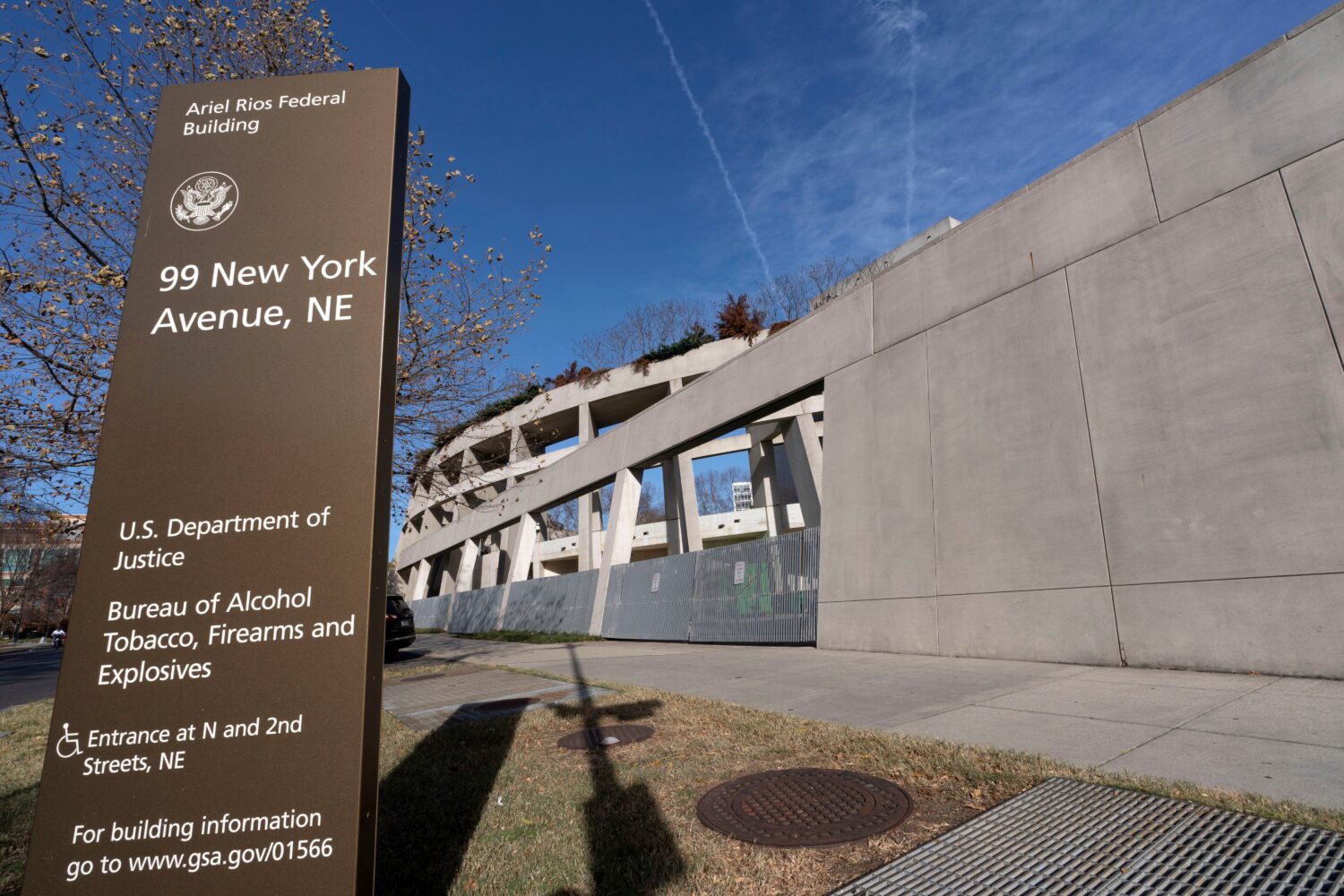 FILE - The Ariel Rios Federal Building, which houses the Bureau of Alcohol, Tobacco, Firearms and E...