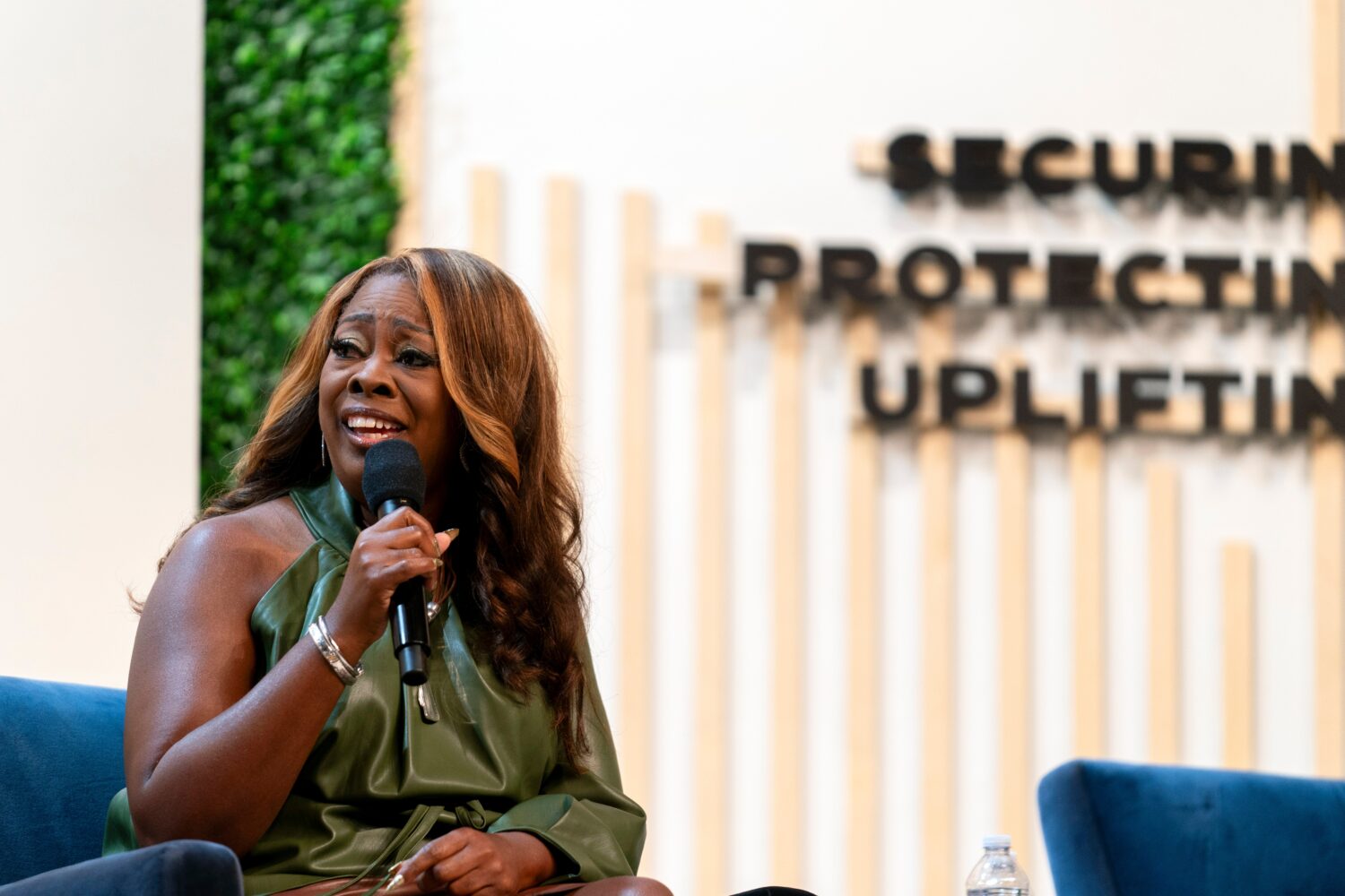 FILE - LaTosha Brown, co-founder of the Black Voters Matter Fund, speaks on a panel about threats t...