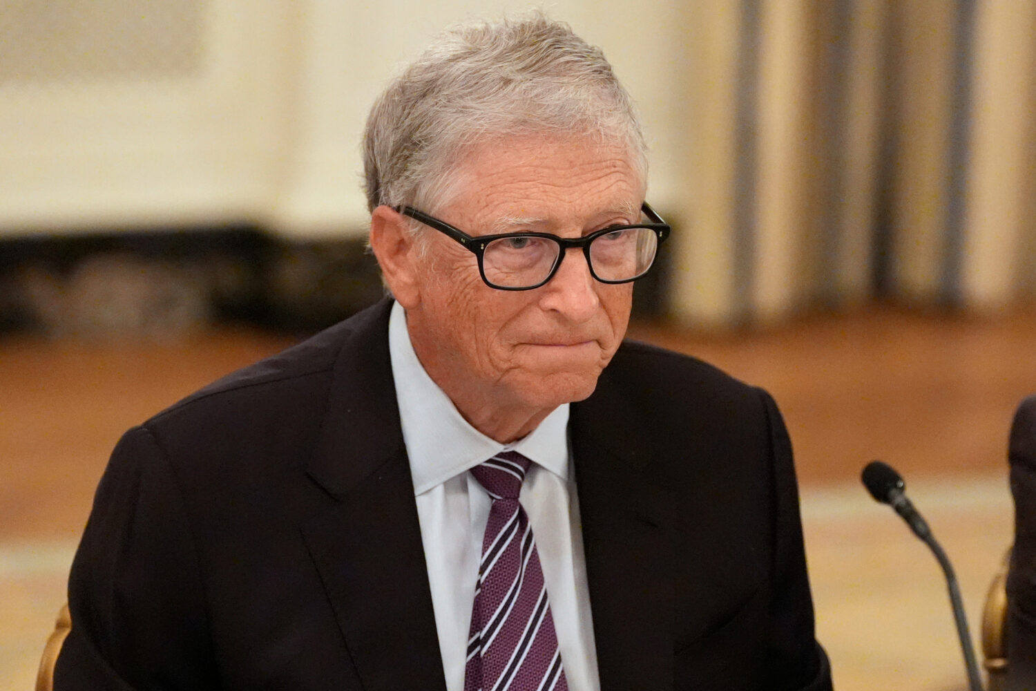 FILE - Microsoft's Bill Gates attends a dinner with President Donald Trump in the State Dining Room...
