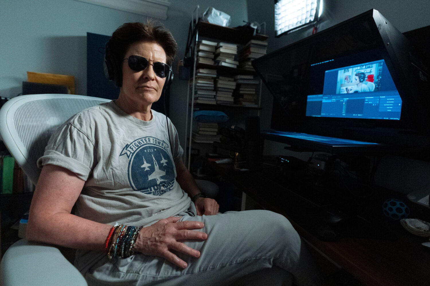 Podcaster Kara Swisher speaks during an interview with The Associated Press, Thursday, June 11, 202...