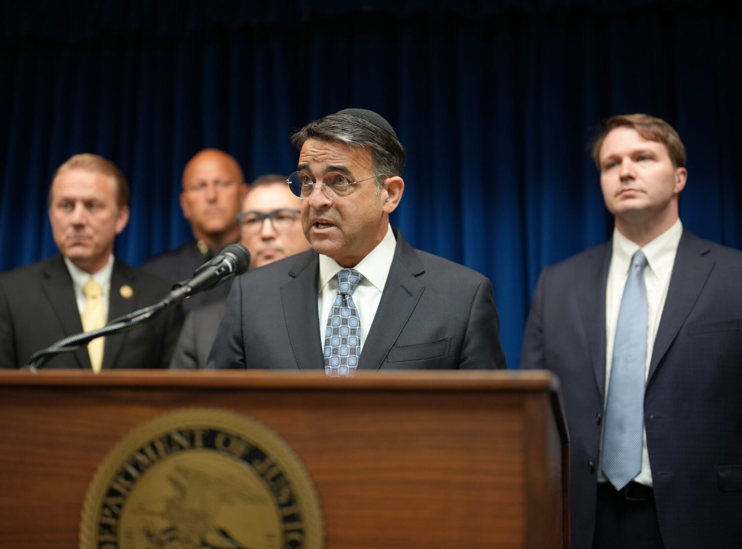 United States Attorney Daniel N. Rosen speaks during a news conference at the U.S. Attorney's offic...