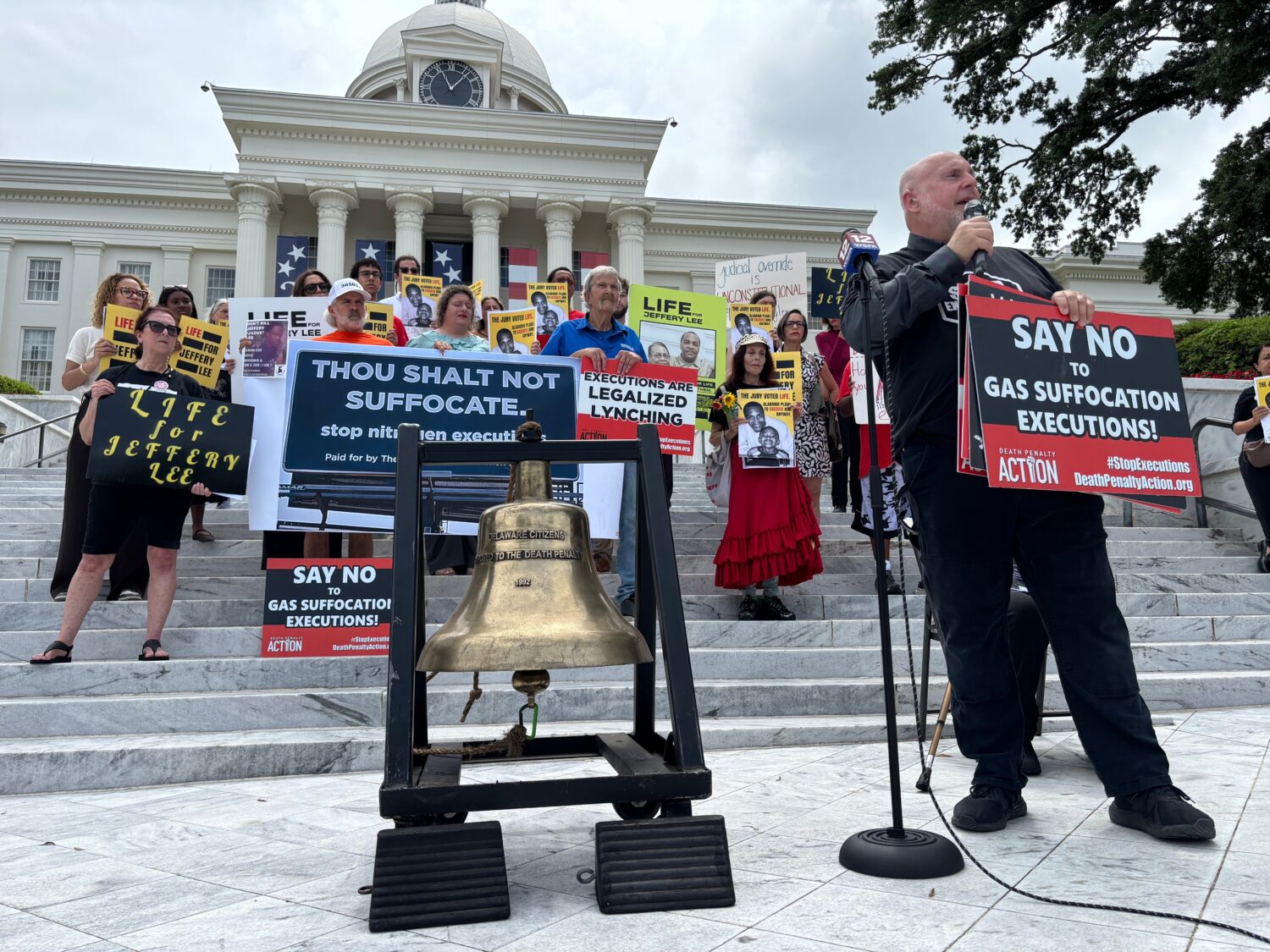 Abraham Bonowitz, of the group Death Penalty Action, leads a demonstration outside the Capitol in M...