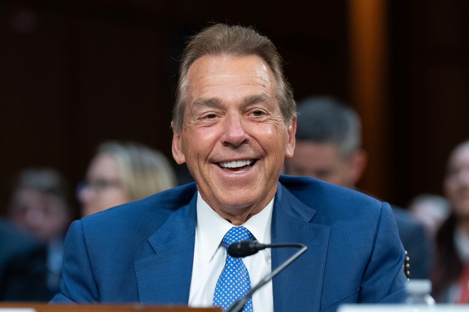 Former University of Alabama football coach Nick Saban testifies before Senate Committee on Commerc...