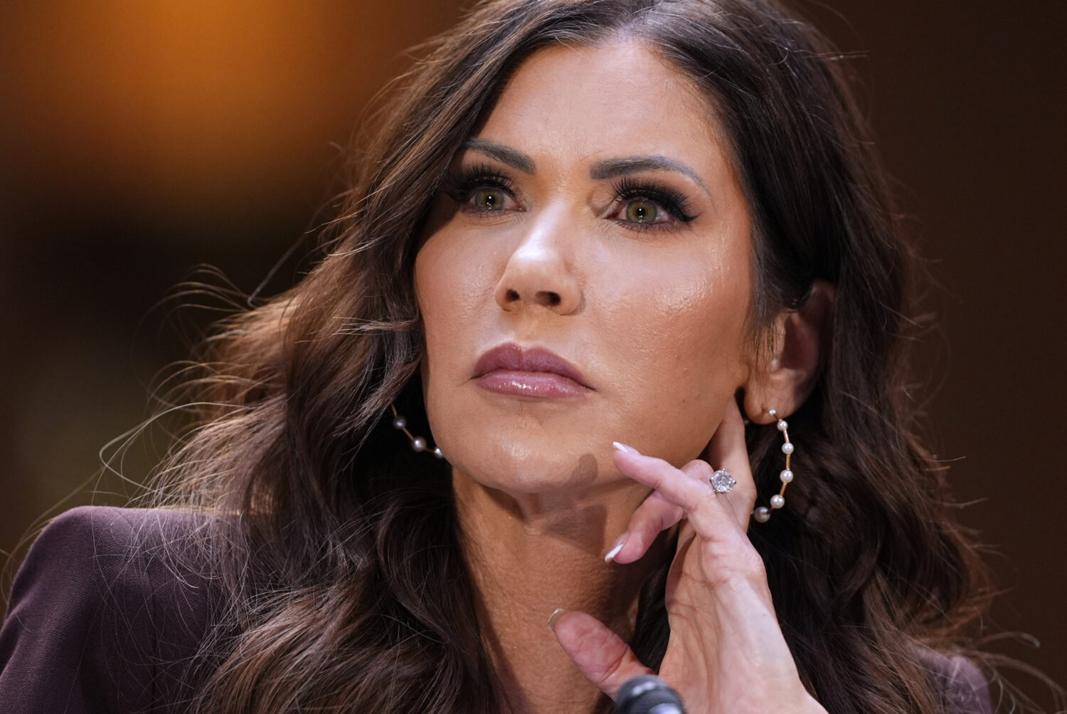 FILE - Homeland Security Secretary Kristi Noem appears for an oversight hearing before the Senate J...