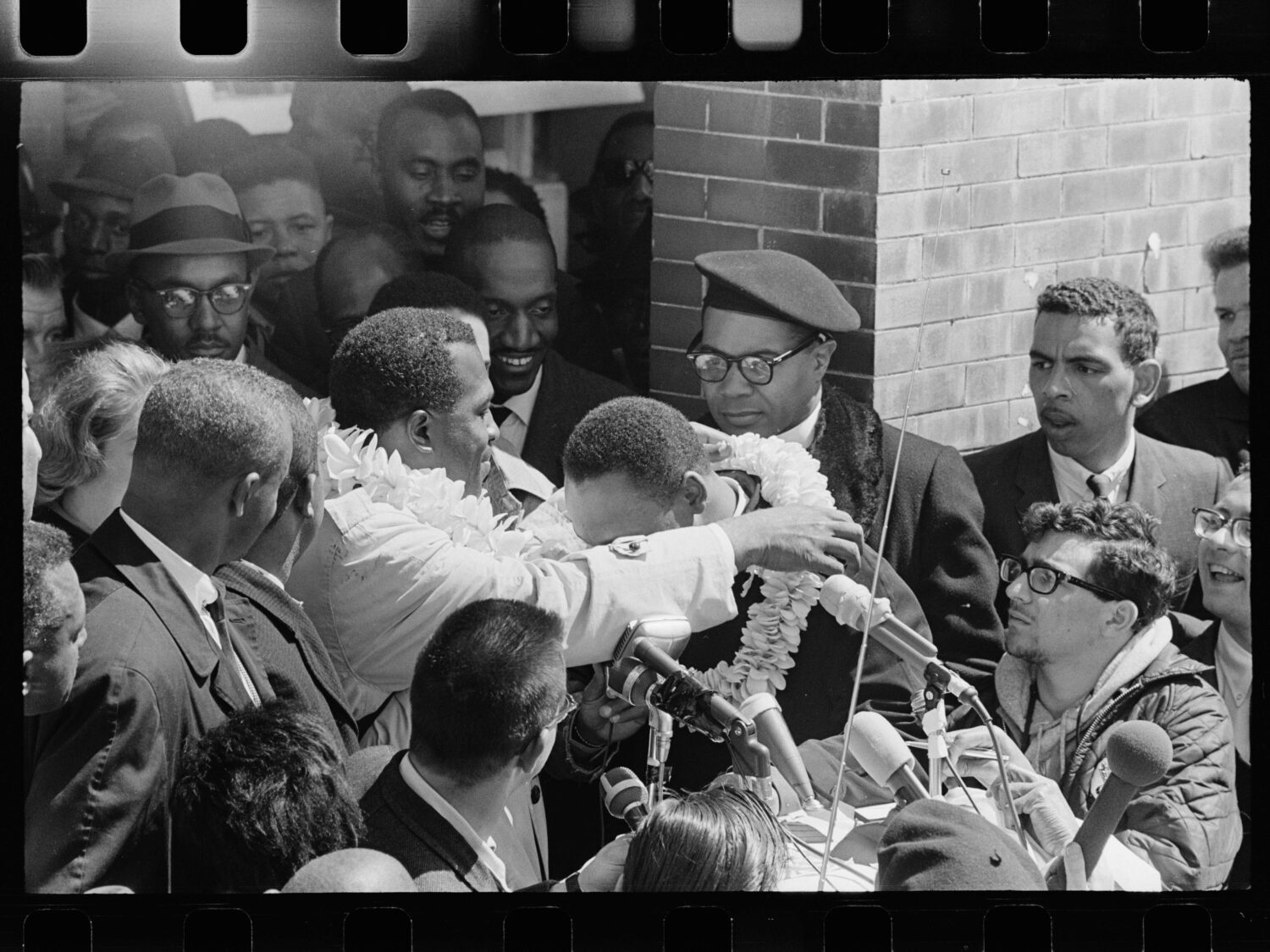 This photo provided by Jeannine Herron shows Charles Campbell, who traveled to Alabama for the marc...