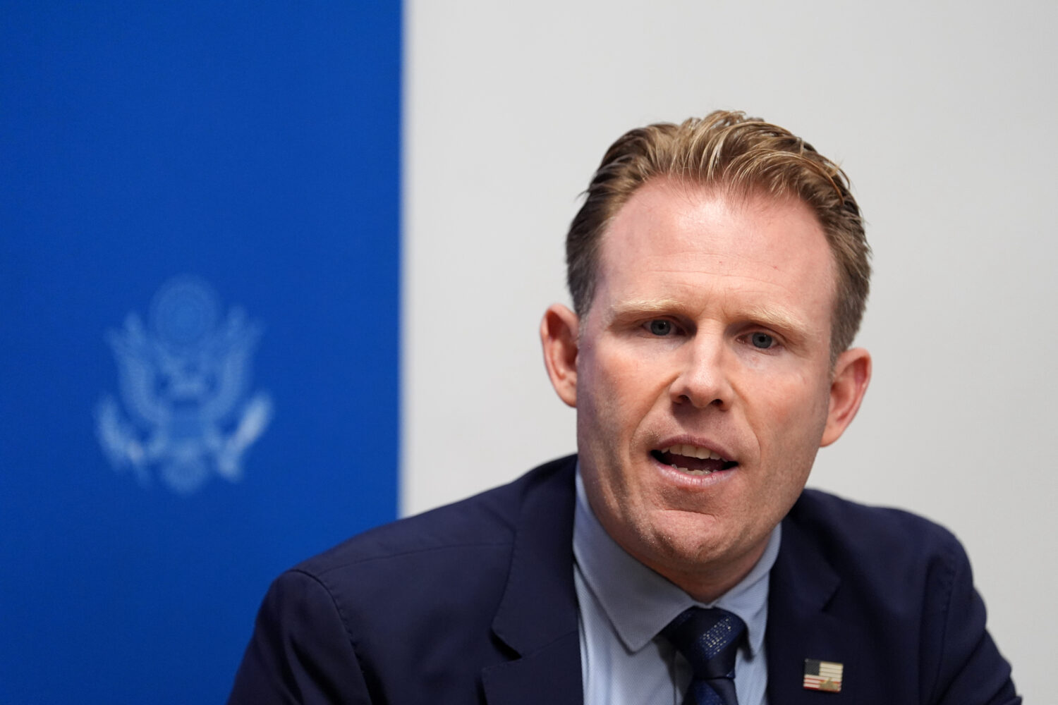 Andrew Giuliani, head of the White House FIFA World Cup task force, speaks at a news briefing about...