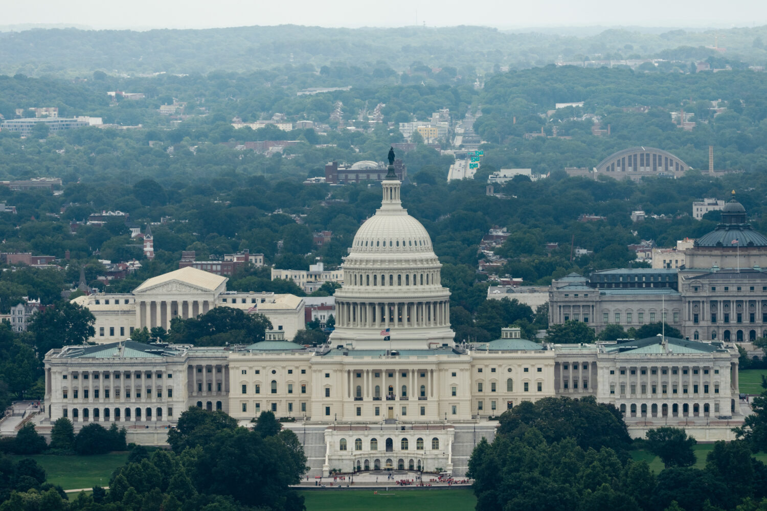 The U.S. Capitol is seen from the Washington Monument, Thursday, July 9, 2026, in Washington. (AP P...