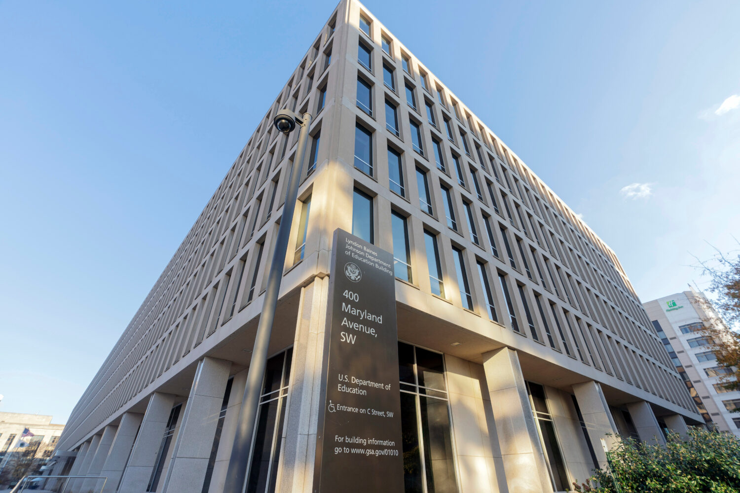 FILE - The U.S. Department of Education building is photographed in Washington, Dec. 3, 2024. (AP P...