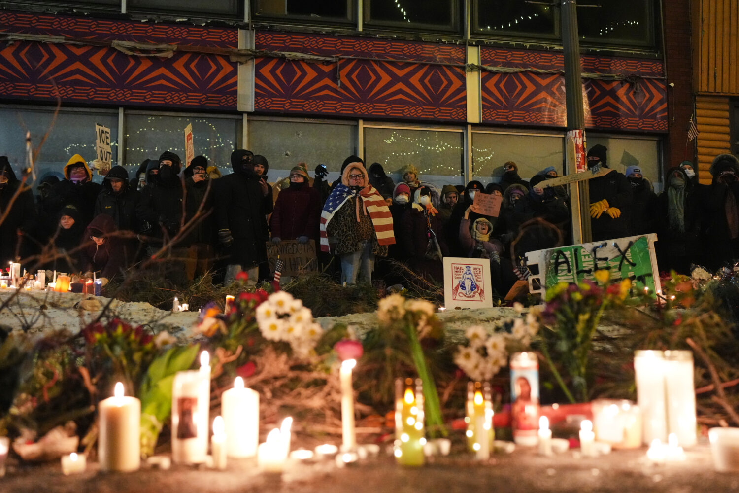 FILE - People gather during a vigil for 37-year-old Alex Pretti, who was fatally shot by a U.S. Bor...