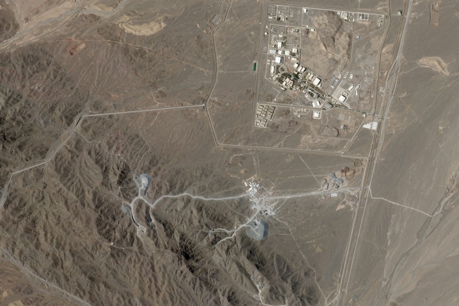This June 15, 2026, photo from Planet Labs PBC shows Iran's Natanz nuclear enrichment facility, upp...
