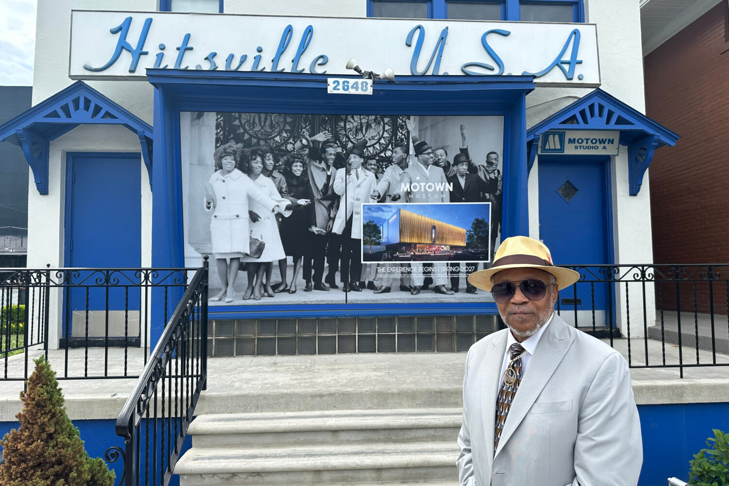 Former Motown music arranger Paul Riser Sr. poses outside Hitsville U.S.A. in Detroit, June 11, 202...