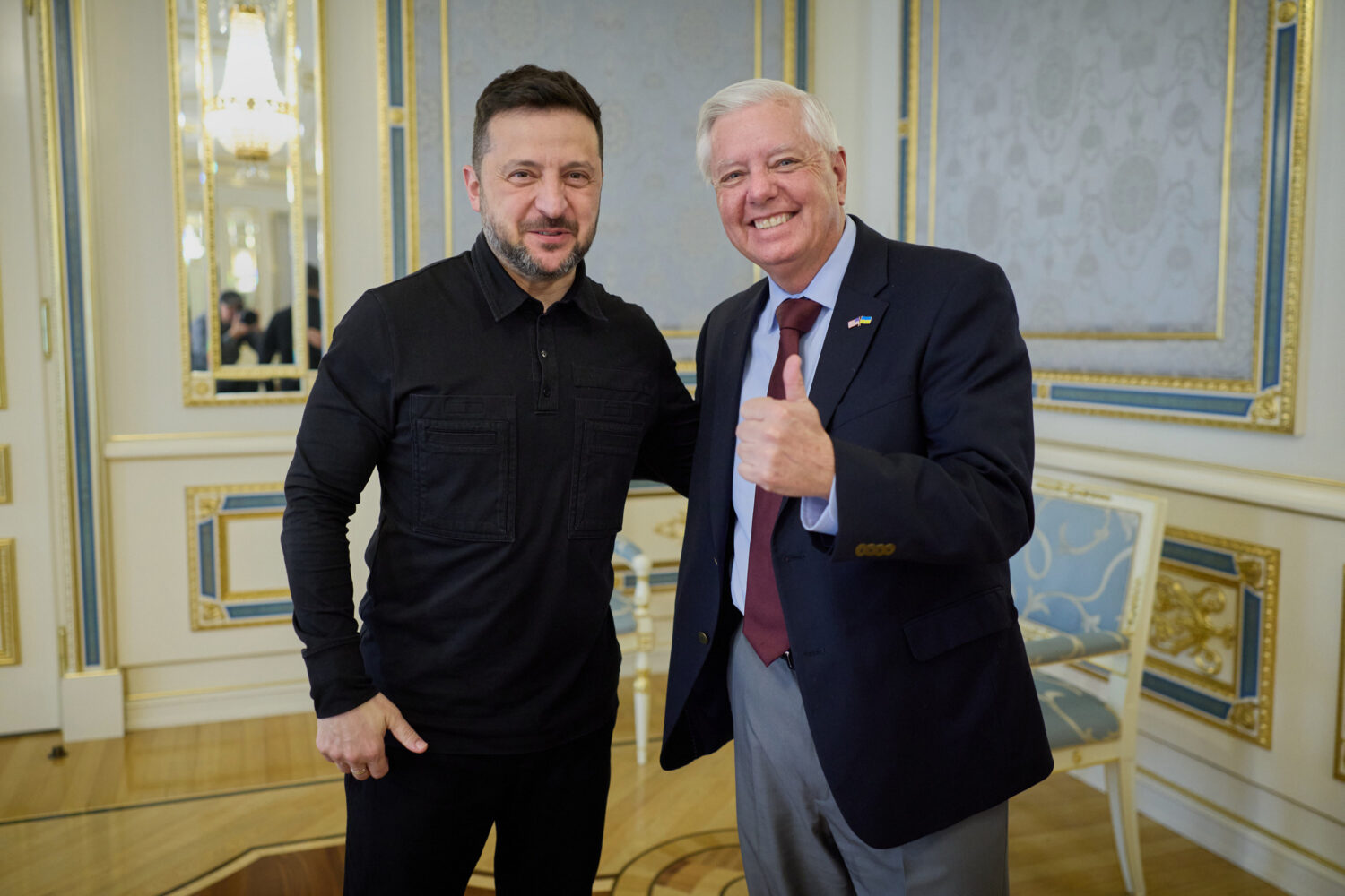 In this photo provided by the Ukrainian Presidential Press Office, Ukrainian President Volodymyr Ze...