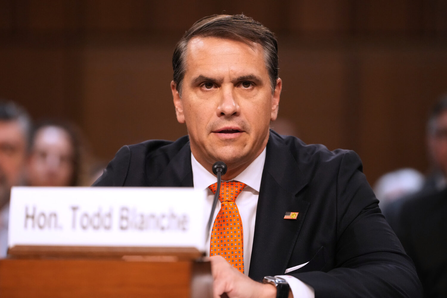 Acting Attorney General Todd Blanche appears before the Senate Judiciary Committee on Capitol Hill ...