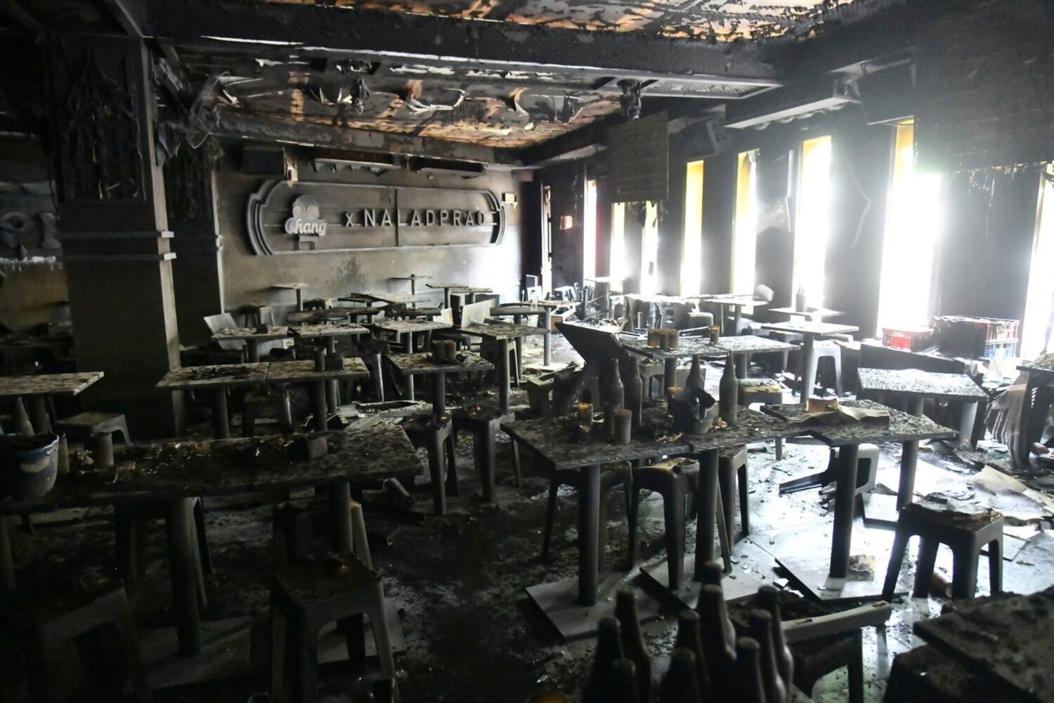 In this handout photo released by Bangkok Metropolitan Administration, the interior of a beer bar i...