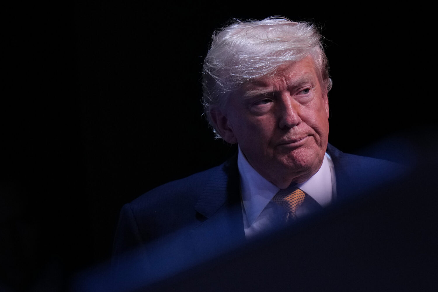 President Donald Trump arrives for a media conference at the NATO summit in Ankara, Turkey, Wednesd...